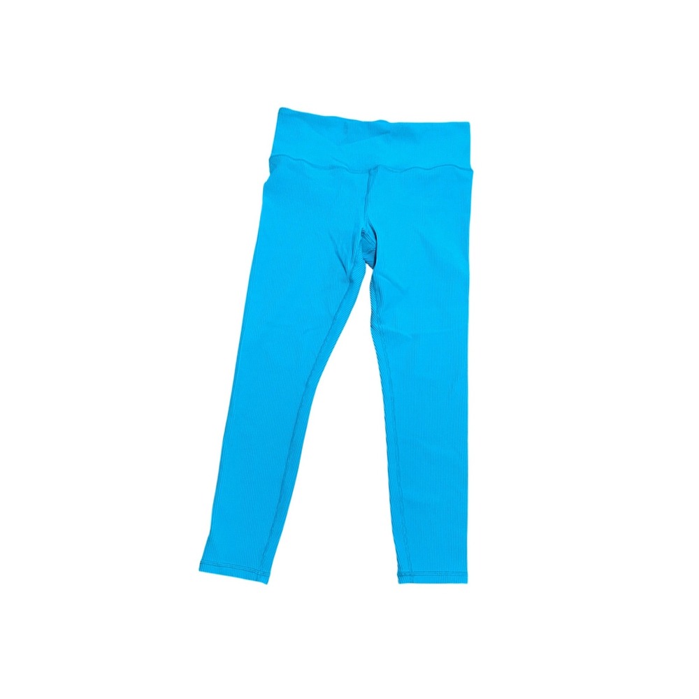 Athleta‎ Women's Lg Elation Rib Tight Leggings Electric Blue High Rise 7/8 Yoga